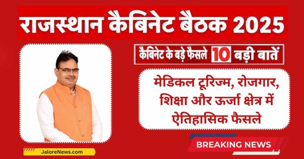 Rajasthan Cabinet Meeting July 2025 - Key policy decisions on medical tourism, urban development, energy investment, and employment in Rajasthan