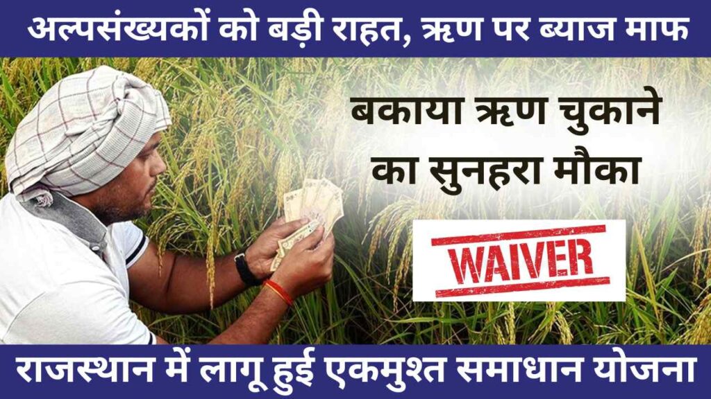 loan waiver scheme Rajasthan, minority loan relief 2025, one-time settlement Rajasthan, interest waiver scheme Rajasthan, minority finance corporation